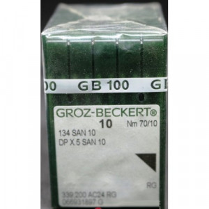 Игла Groz-Beckert 134 SAN 10 №75 с толстой колбой для деликатных тканей 10 шт/уп 