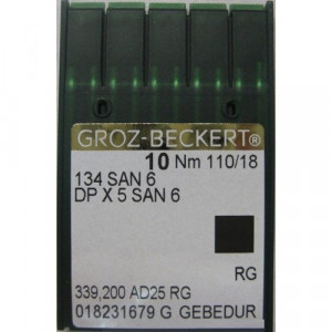 Игла Groz-Beckert 134 SAN 6 GEBEDUR улучшеная для джинса 10 шт/уп 