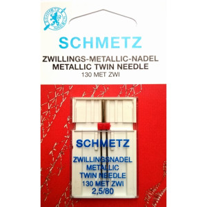 Голка подвійна Schmetz Metallic Embroidery №80 / 2,5