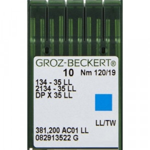 Голка Groz-Beckert 134-35LL, 2134-35LL для шкіри на колонкові машини 10 шт / уп