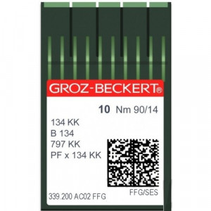 Голка Groz-Beckert 134 KK, B134, 797KK FFG трикотажна з товстою короткою колбою 10 шт / уп