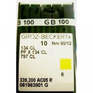 Голка Groz-Beckert 134CL, 797CL, PFx134CL товста колба з жолобком для нитки 10 шт / уп