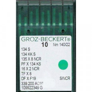 Голка Groz-Beckert 134S, 135x8NCR, PFx134KS з товстою колбою для м'якої шкіри 10 шт / уп
