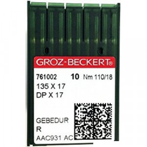Голка Groz-Beckert 135x17, DPx17 GEBEDUR позолочена для важких машин 10 шт/уп
