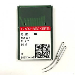 Голка Groz-Beckert 151x7,151x5, 60M, 60MSD оверлочна вигнута 10 шт/уп