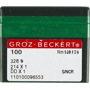 Голка Groz-Beckert 328S, 428S, 214x2NCR №180 для шкіри на мокасинну машину 10 шт/уп