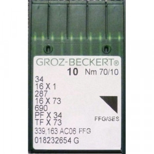 Голка Groz-Beckert 34, 16x1, 287, 16x73 FFG №70 в упаковці 10 шт