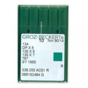 Голка Groz-Beckert DPx5 з товстою колбою для прямострочки по 10 шт / уп